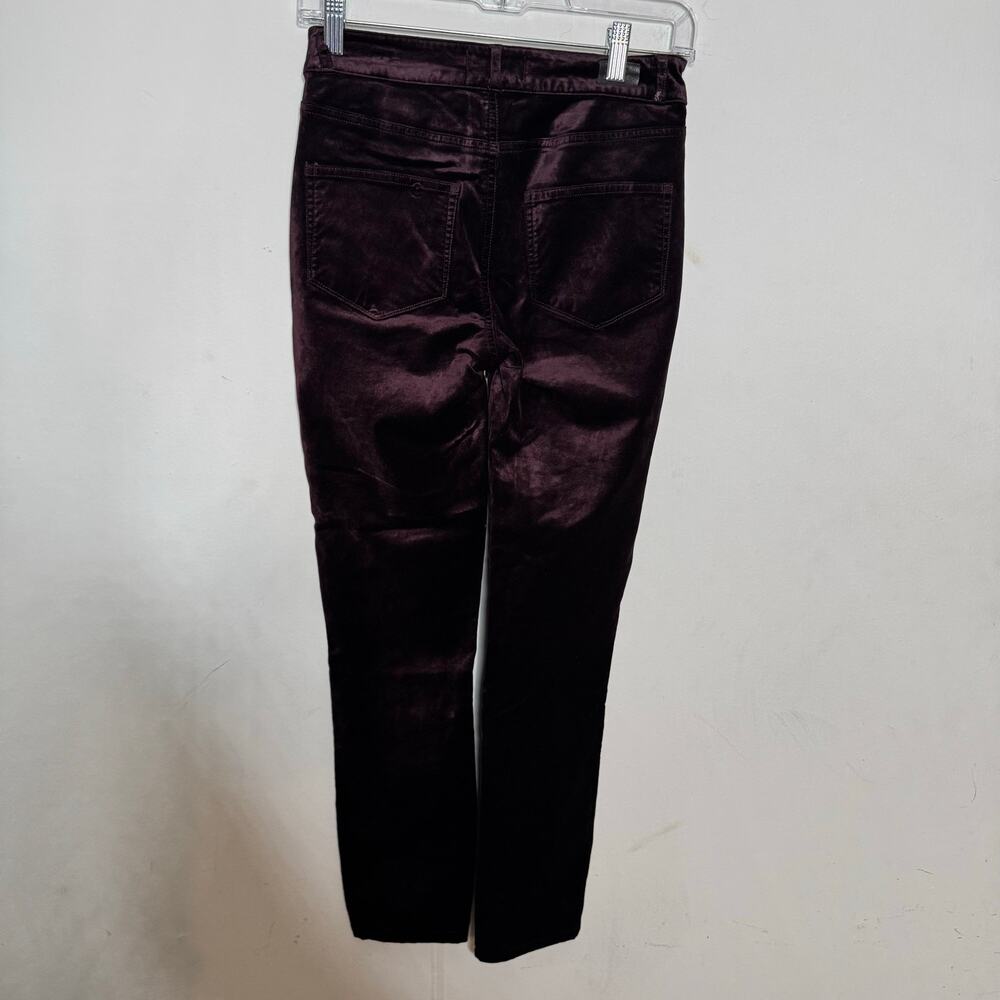 PAIGE Hoxton Ankle Velvet Pants Sz 24 Burgundy High Rise Skinny‎ NWT - Picture 5 of 14